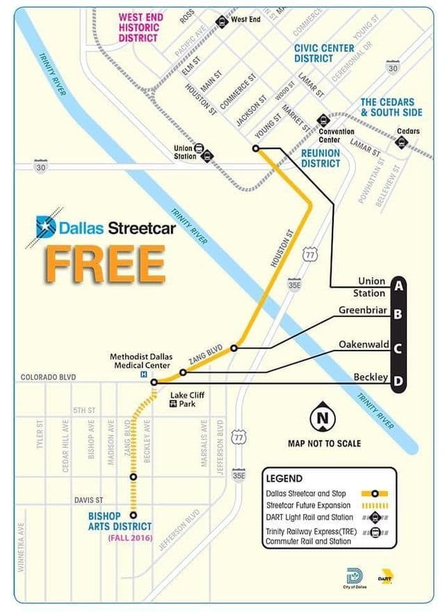 خريطة محطات ترام دالاس