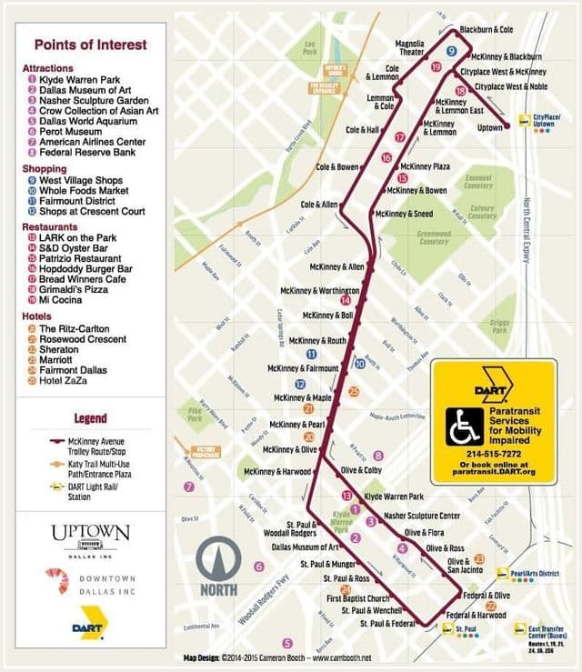 خريطة محطات عربات دالاس